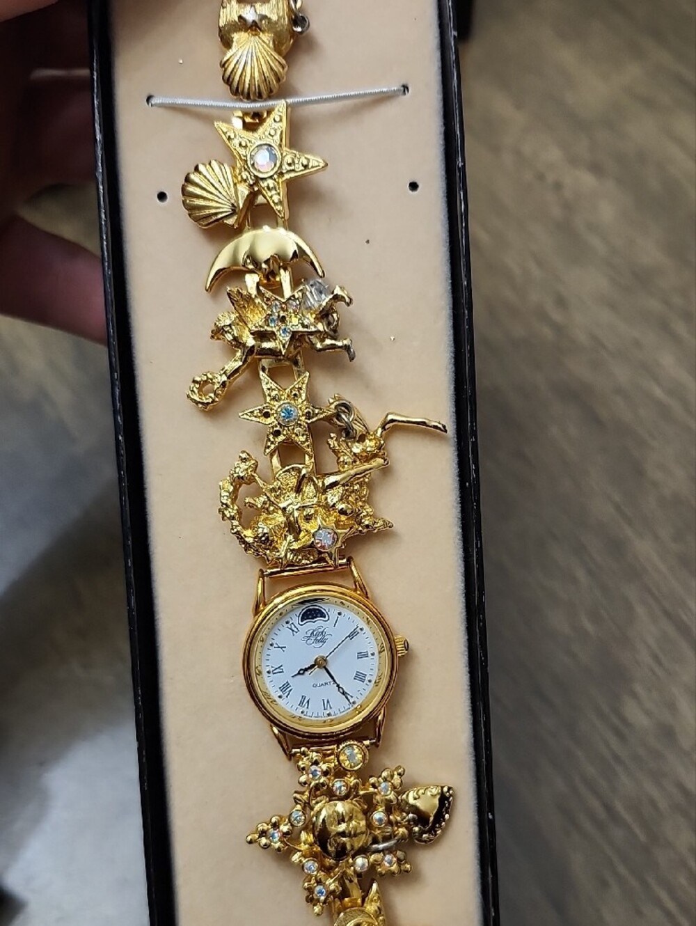 Kirks Folly Gold-tone Ocean & Celestial Charm Bracelet Watch - Picture 4 of 6